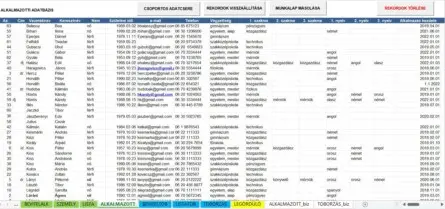 Kis adatbázis több oszloppal