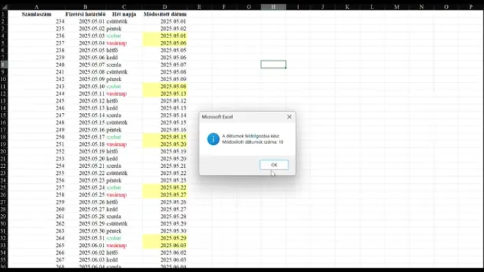 Dátum eltolás VBA program