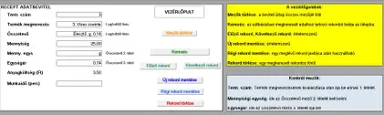 Recept adatbevitel