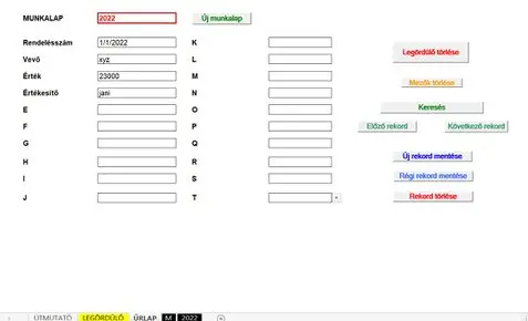 3D adatbázis beviteli űrlap